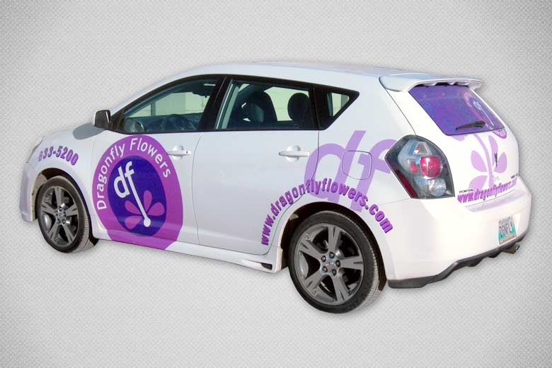 Dragonfly Flowers Car