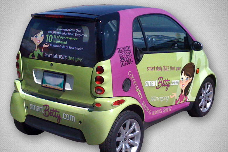 SmartBetty.com Smart Car Wrap -Back